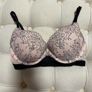 Victoria's Secret Pink and Black Lace Bra